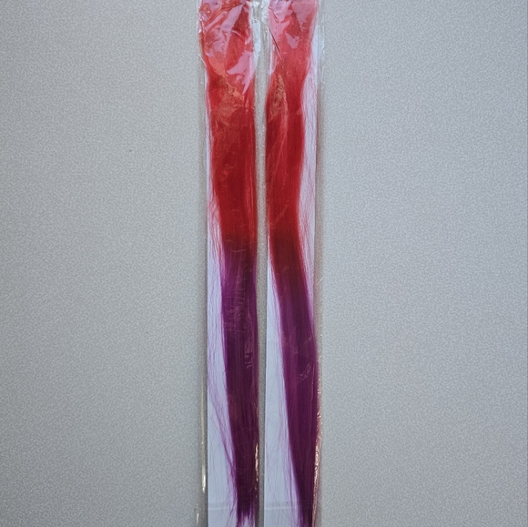 💇🏼♀️ Red & Purple Ombre Hair Clip Extensions - Picture 1 of 6